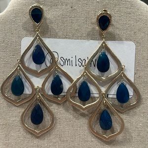 Kendra Scott Navy Chandelier Earrings